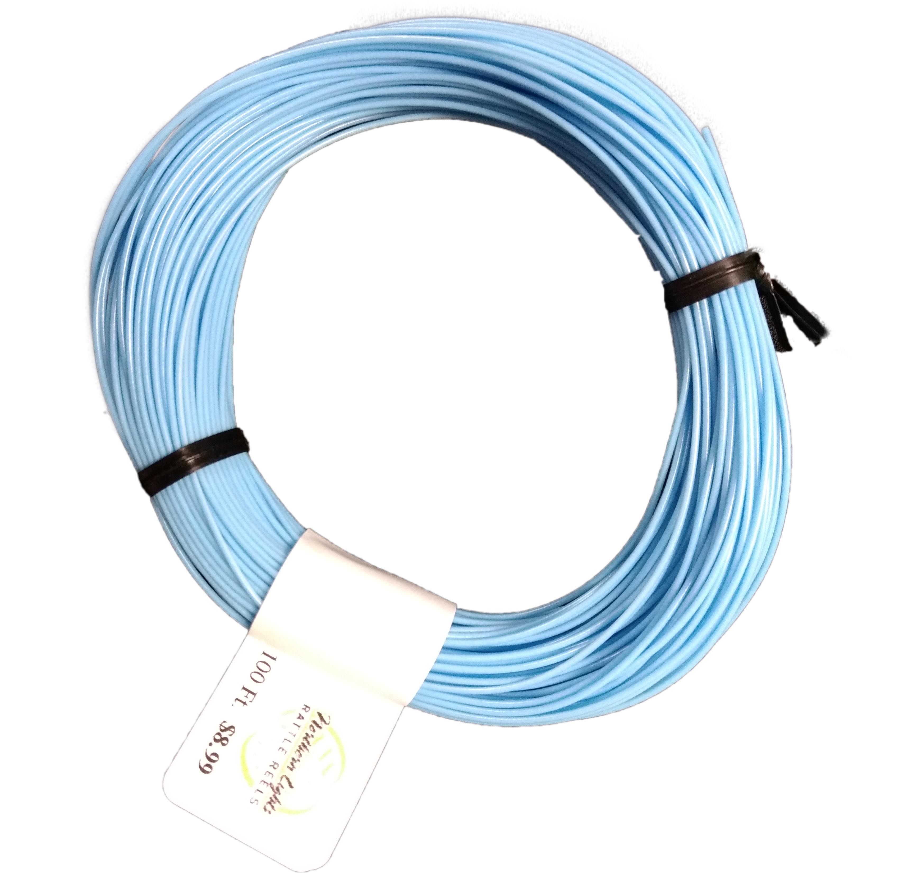 Blue fly line for ice fishing